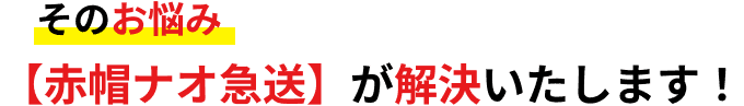 そのお悩み【⾚帽ナオ急送】が解決いたします！